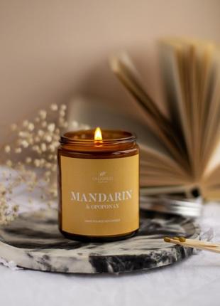Ароматизированная соевая свеча "mandarin & opoponax"2 фото