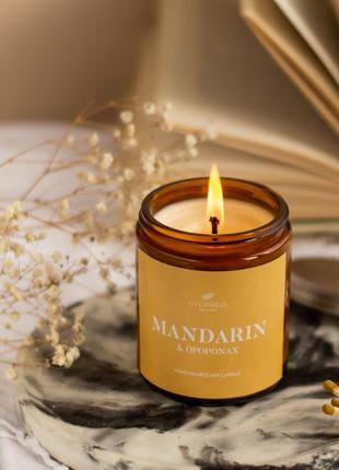Ароматизированная соевая свеча "mandarin & opoponax"5 фото