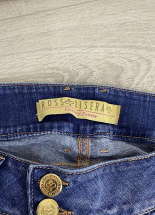 Rossodisera синие джинсы штаны низкая посадка италия со стразами голубые5 фото