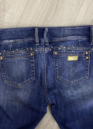 Rossodisera синие джинсы штаны низкая посадка италия со стразами голубые3 фото