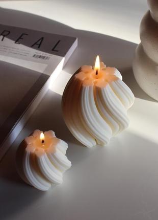 Декоративна соєва свічка "swirl"2 фото