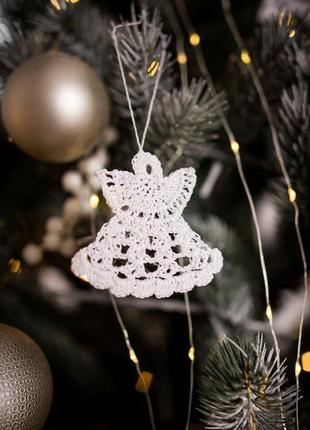 Подарочный набор новогодних украшений, новогодние изделия, елочное украшение, снежинки кружевные5 фото