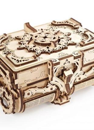 Механічні 3d пазли ugears - «антикварна скринька»2 фото