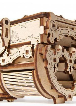 Механічні 3d пазли ugears - «антикварна скринька»3 фото