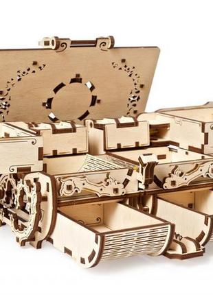 Механічні 3d пазли ugears - «антикварна скринька»4 фото