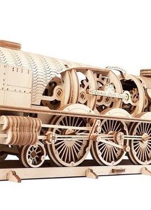 Механічні 3d пазли ugears - «локомотив c тендером v-експрес»