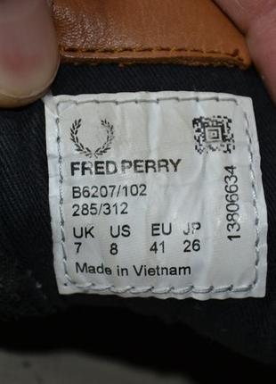 Fred perry 41р кроссовки кеды кожаные cordura оригинал4 фото
