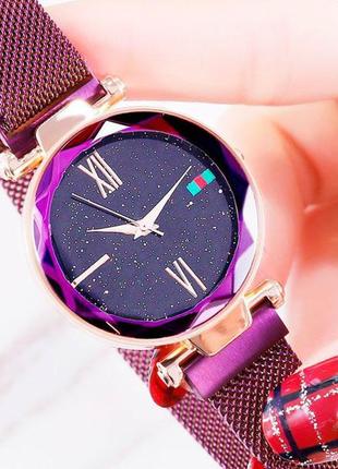Жіночий годинник starry sky watch на магнітній застібці фіолетови3 фото