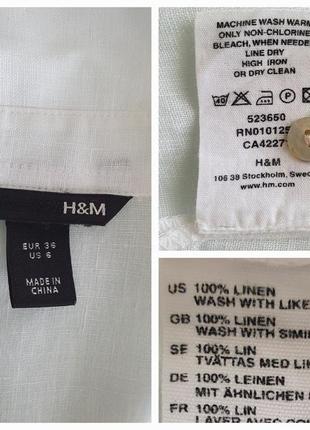 Лляна  блуза, сорочка  h&m, р.36/ s10 фото