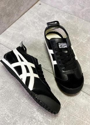 Кросівки жіночі чоловічі в стилі asics onitsuka tiger mexico асикс тайгер-мексика чорно-білі3 фото