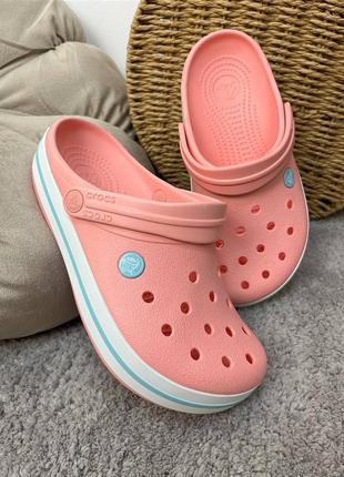 Жіночі крокси сабо crocs crocband clog melon ice/blue розпродаж