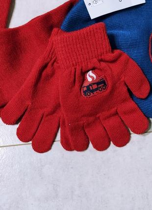 Комплект шапка+перчатки+шарф fireman sam4 фото