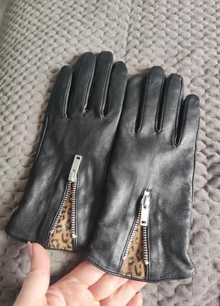 Шкіряні рукавички жіночі3 фото