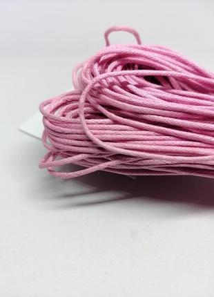 Шнурок вощеный розовый 2 мм1 фото