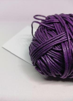 Шнурок вощеный фиолетовый 2 мм1 фото