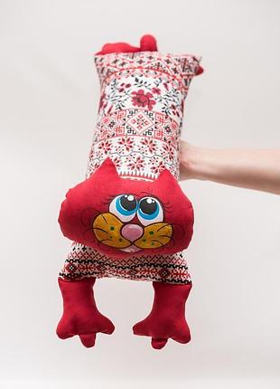 Котик іграшка подушка vikamade малий валик.