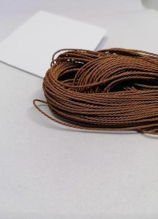 Шнурок хлопковый коричневый 1 мм1 фото