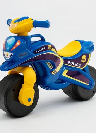 Мотоцикл doloni синій поліція (без музики) толокар беговел кат...9 фото
