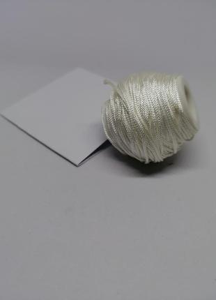 Шнурок міцний нейлоновий білий 1 мм1 фото