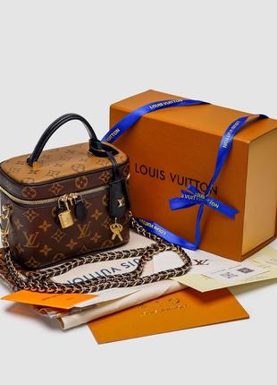 Женская сумка в стиле louis vuitton vanity pm bag monogram reverse coated canvas calf premium.