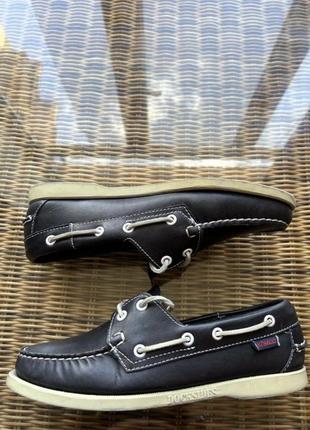 Мокасины лоферы кожаные sebago docksides authentic оригинальные4 фото