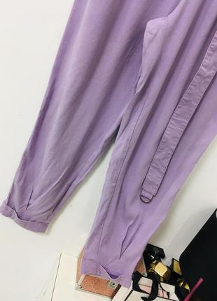 Лавандовые брюки из лиоцелла с поясом bershka s2 фото