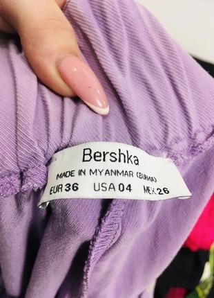 Лавандовые брюки из лиоцелла с поясом bershka s5 фото