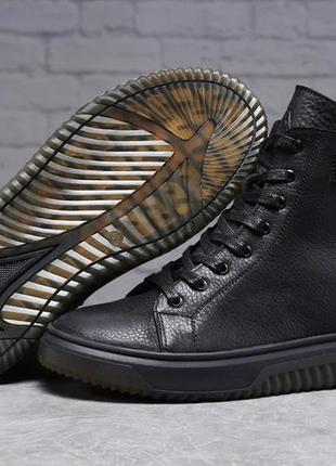 Зимние кожаные мужские ботинки кроссовки на меху philipp plein