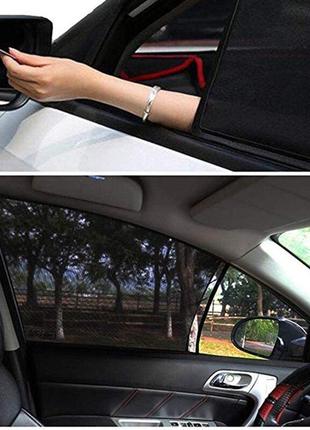 Солнцезащитная москитная сетка для автомобиля 2 шт/компл.4 фото