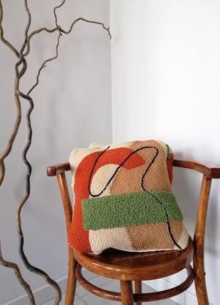 Декоративная подушка для интерьера с вышивкой, абстрактный дизайн1 фото
