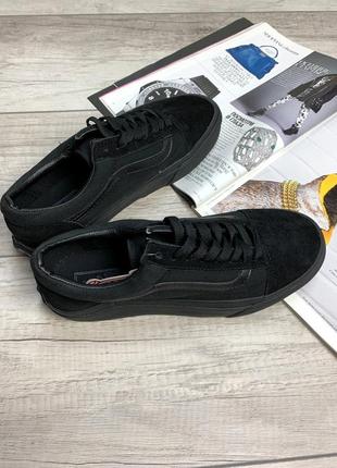 Женские текстильные кроссовки vans old skool black венс олд скул6 фото