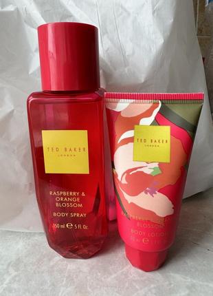 Ted baker london raspberry &amp; orange blossom body spray малина цветы апельсина1 фото