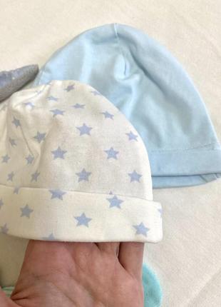 Шапочки на малюка хлопчика, шапочка блакитна2 фото