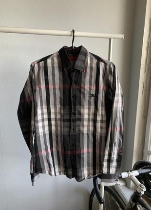 Сорочка burberry london shirt red stripe vintage2 фото