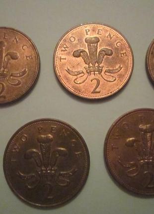 Монети 1 і 2 пені великобританії4 фото