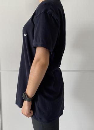 Футболка мужская emporio armani темно синяя xl, брендовая футболка.2 фото