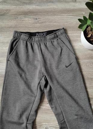 Мужские спортивные штаны на флисе nike therma grey2 фото