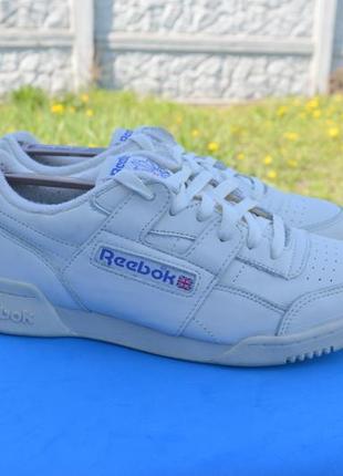 Reebok workaut чоловічі шкіряні кросівки бежевого кольору оригінал 42 розмір1 фото