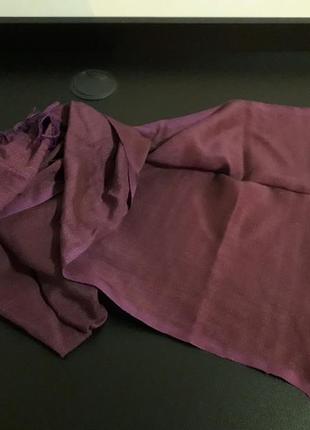 Роскошный пурпурный шарф с вышивкой из шелка и шерсти