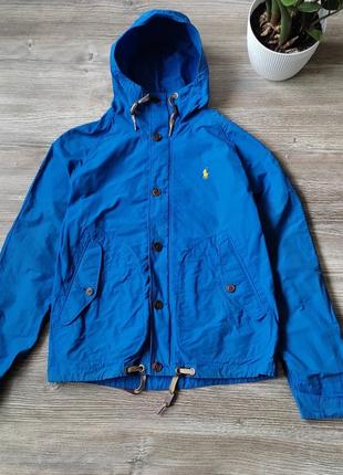 Чоловіча водонепроникна куртка ralph lauren blue cotton nylon casual jacket