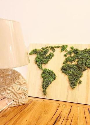 Карта мира стабилизированный мох