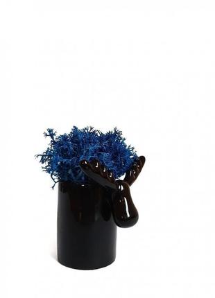 Стабилизированный мох вазон reindeer moss b/222/01/850/10 черный синий2 фото