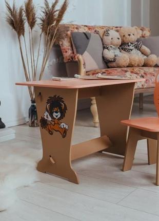 Дитячий стіл-парта і стільчик рожевий фігурний! для гри, навча...5 фото