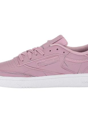 Кроссовки кожаные лиловые reebok c 85 us 8.5 р. 38,5