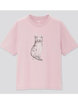 Футболка с котами 100 % коттон uniqlo юникло униклоя япония5 фото