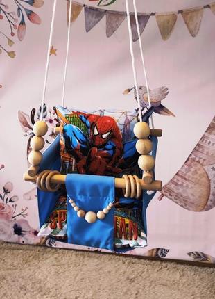 Підвісна гойдалка spider man, гойдалка для дітей3 фото