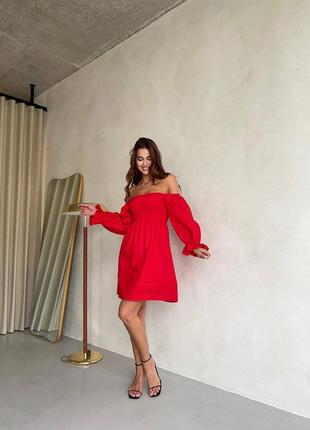 Сукня жіноча червона коротка легка2 фото