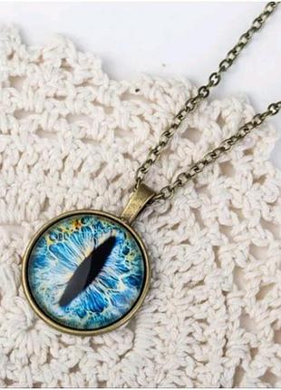 Оберіг захисний котячий очей блакитний (код 020)