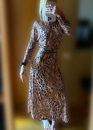 Платье asos длинное животное принт леопардовый а силуэт8 фото