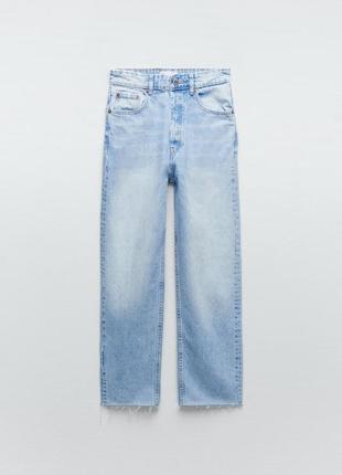 Прямые голубые джинсы trf straight-fit zara7 фото